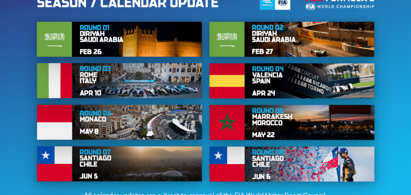 Com uma das etapas em Valência, Fórmula E anuncia parte do calendário da 7ª temporada