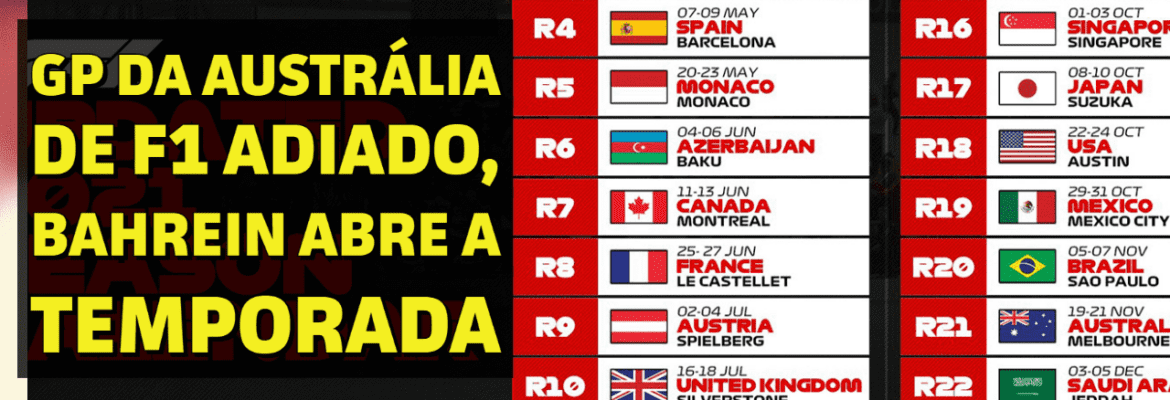 Em Dia: GP da Austrália de F1 adiado, Bahrein abre a temporada Em Dia: GP da Austrália de F1 adiado, Bahrein abre a temporada