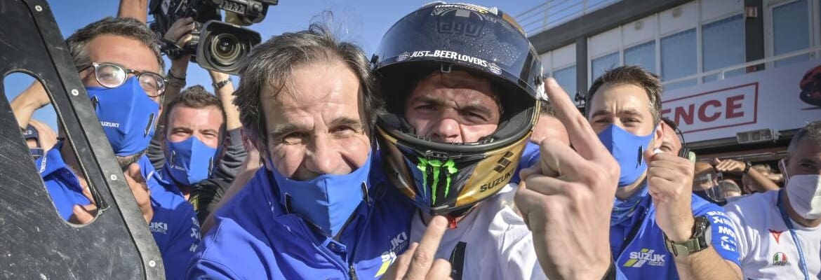 Davide Brivio e Joan Mir - Valência MotoGP 2020
