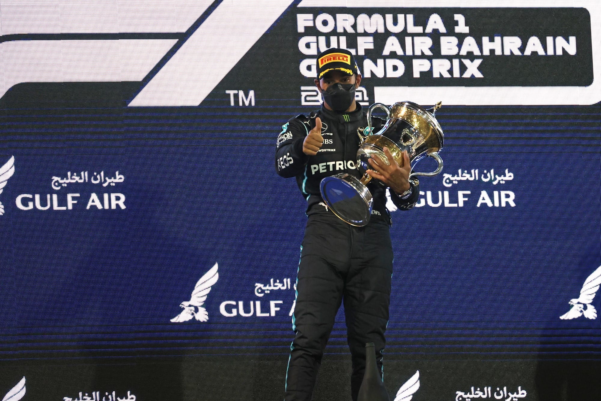 Galeria: confira as imagens do Grande Prêmio do Bahrein de F1 Lewis Hamilton (Mercedes) Pódio - GP do Bahrein F1 2021
