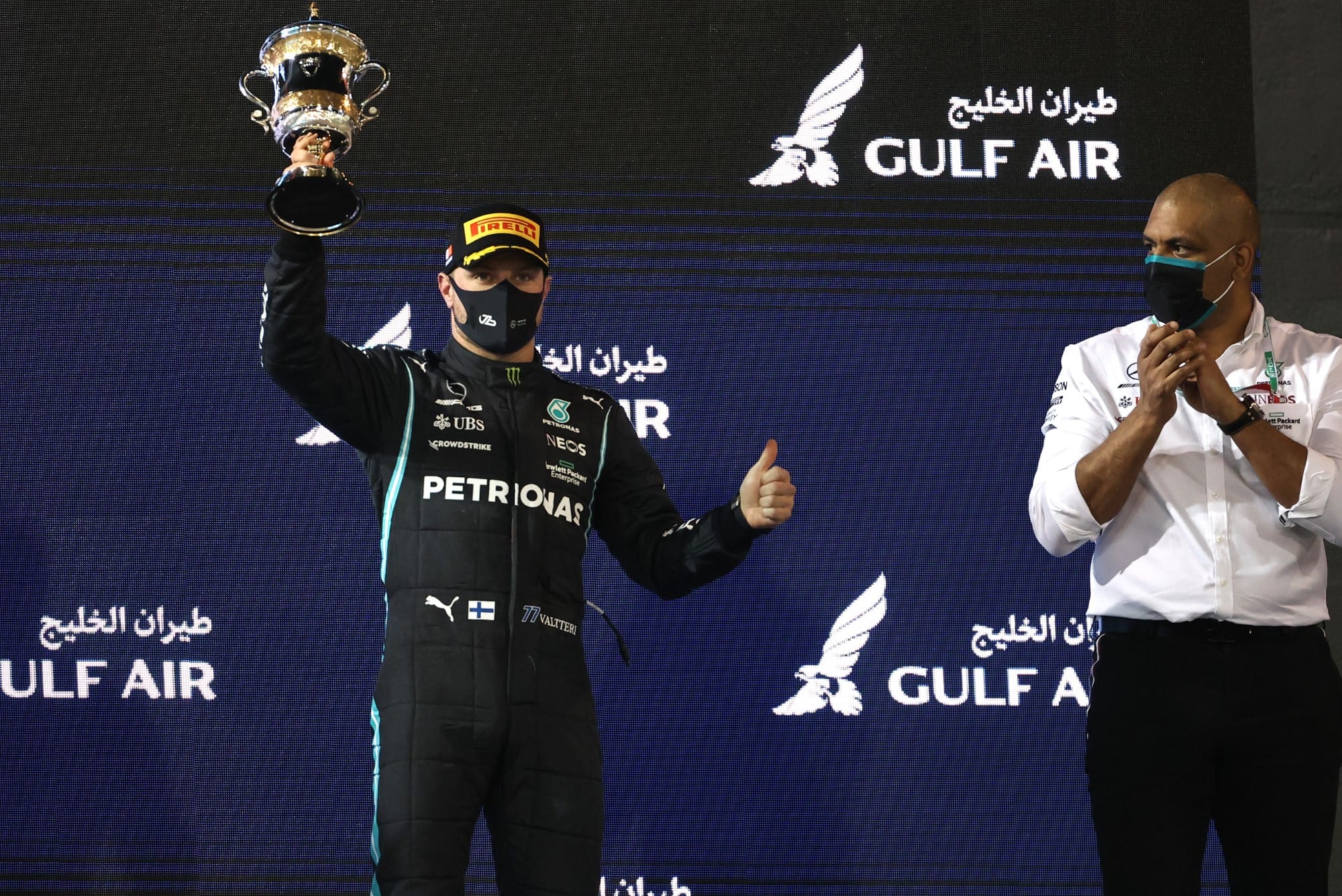 Galeria: confira as imagens do Grande Prêmio do Bahrein de F1 Valtteri Bottas (Mercedes) Pódio - GP do Bahrein F1 2021