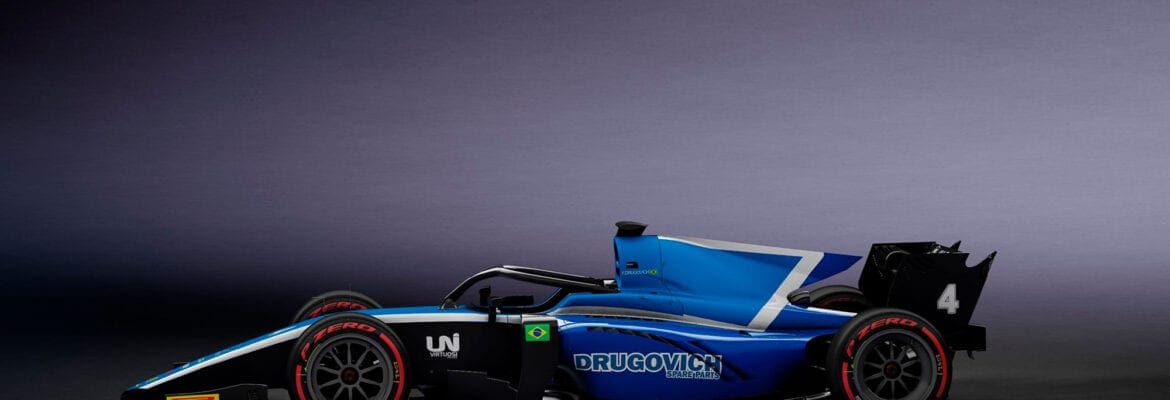 F2: UNI-Virtuosi mostra layout do carro de Drugovich