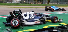 Galeria: imagens do acidente de Tsunoda no quali da F1 em Ímola