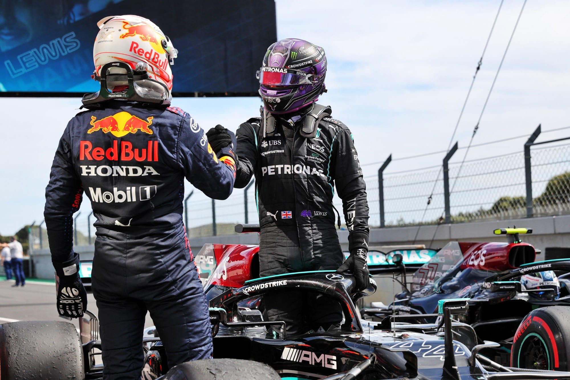 Galeria: confira as imagens do GP de Portugal de F1 Lewis Hamilton e Max Verstappen - Pódio - GP de Portugal F1 2021