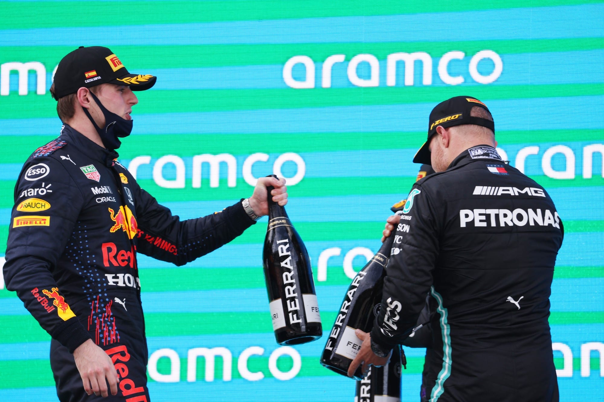Max Verstappen e Valtteri Bottas - Pódio - GP da Espanha F1 2021