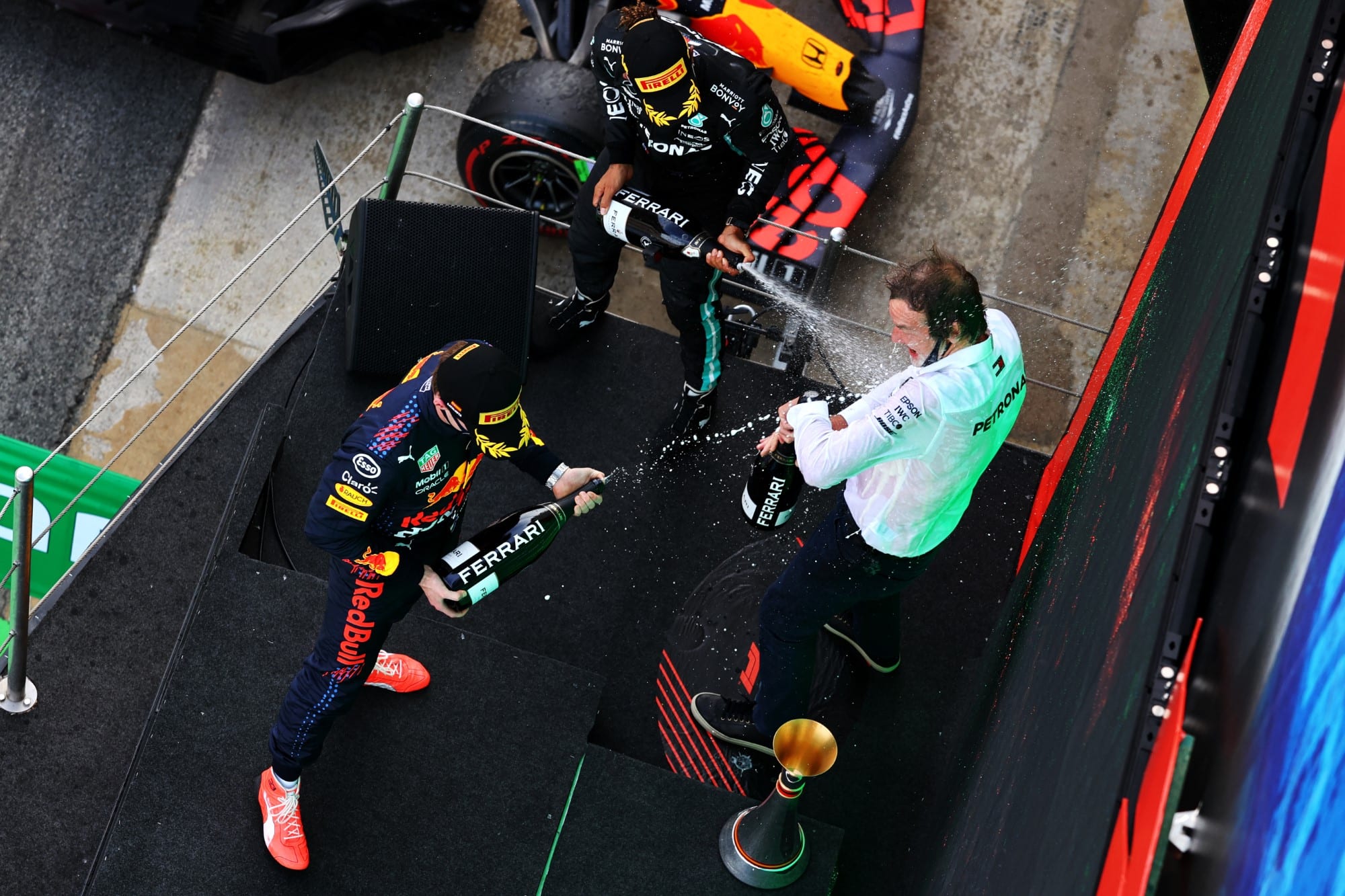 Lewis Hamilton, Max Verstappen e Jim Ratcliffe - GP da Espanha F1 2021