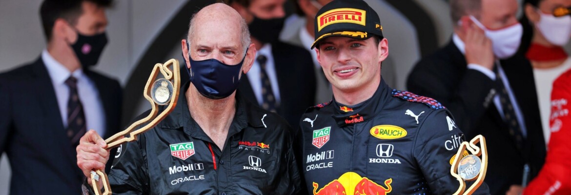 Adrian Newey e Max Verstappen (Red Bull) GP de Mônaco 2021 de F1