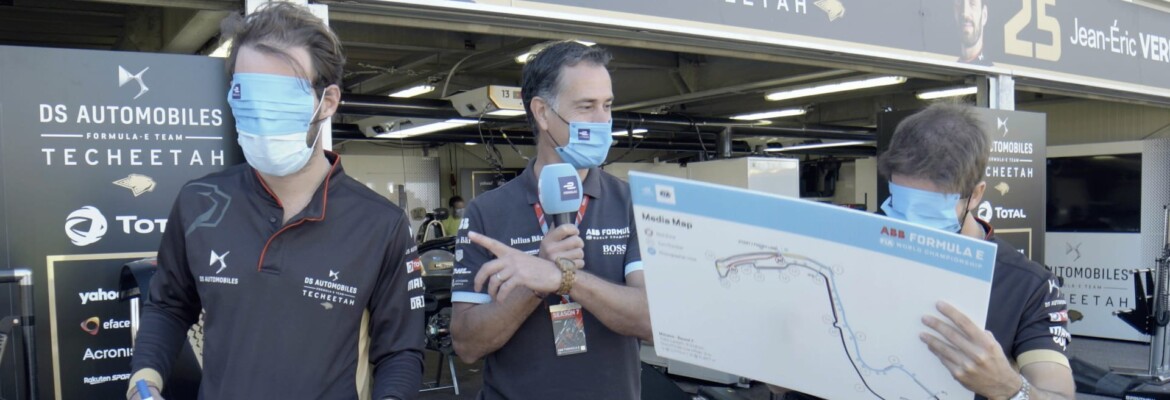 Foto: Da Costa e Vergne desenham pista de Mônaco da Fórmula E de olhos vendados