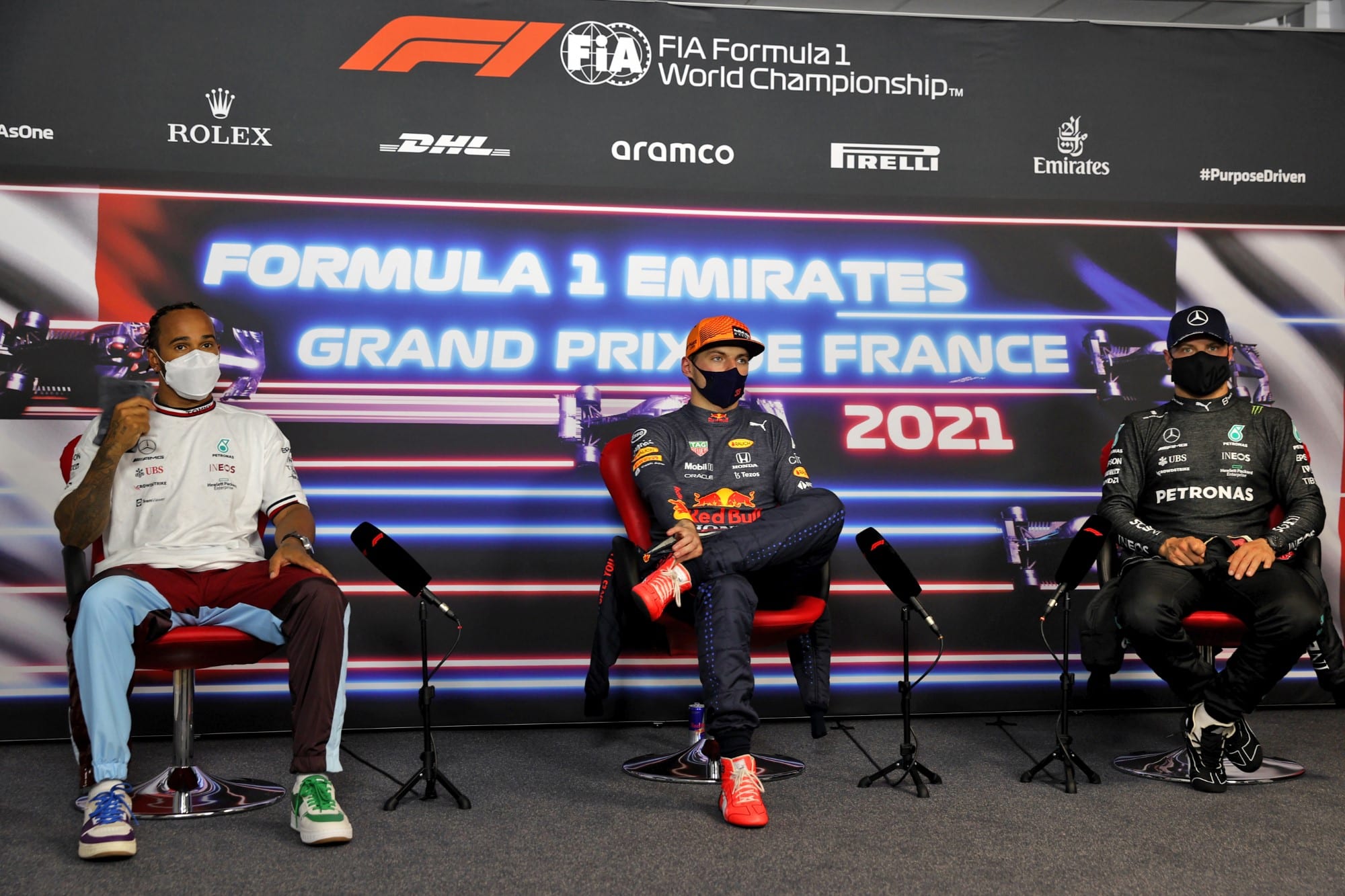 Hamilton, Verstappen e Bottas - GP da França F1 2021