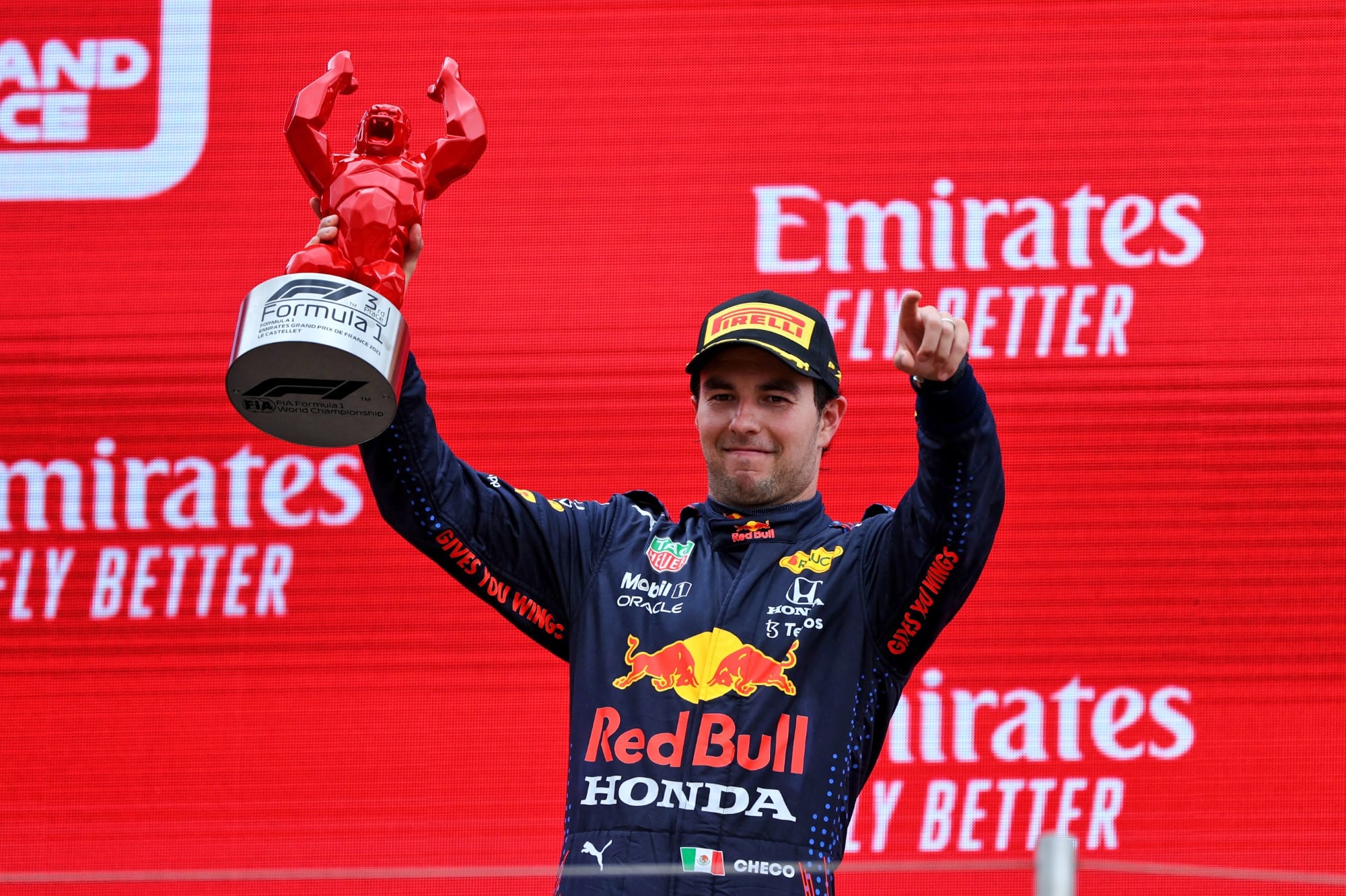 Sergio Perez (Red Bull) Pódio - GP da França F1 2021