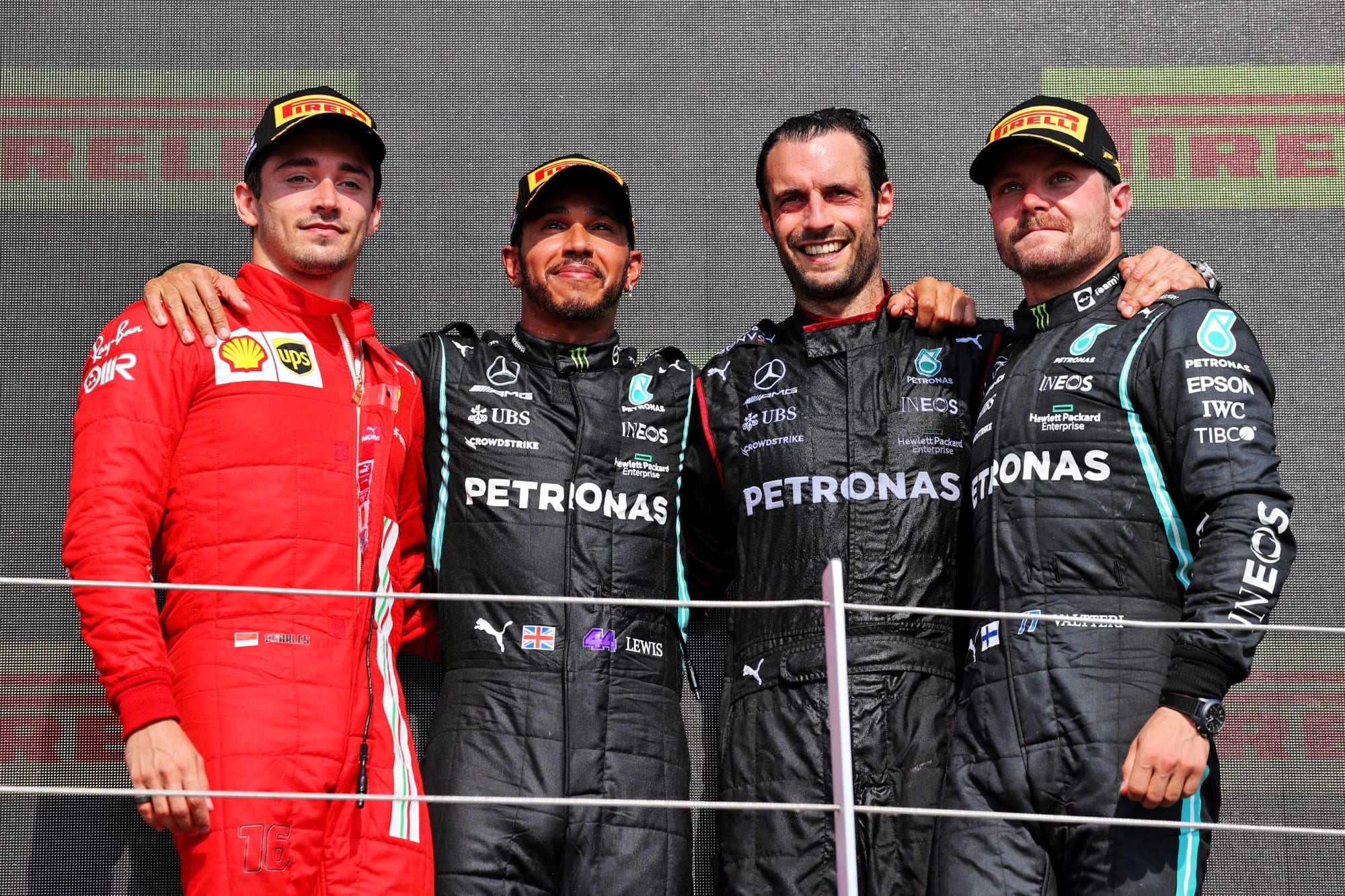 Galeria: as imagens da vitória de Hamilton no GP da Inglaterra de F1 Charles Leclerc, Lewis Hamilton e Valtteri Bottas - Pódio - GP da Inglaterra F1 2021