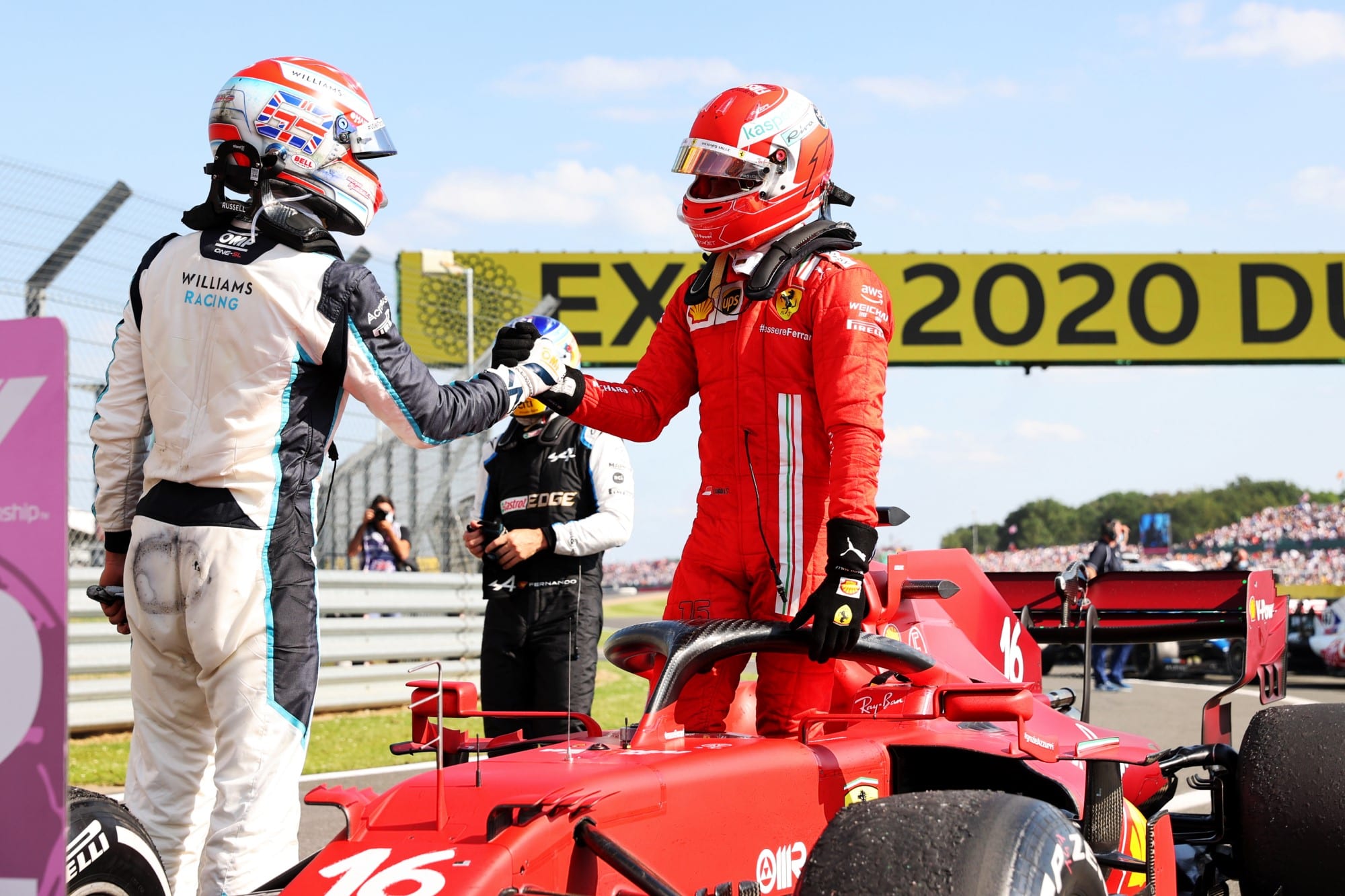 Galeria: as imagens da vitória de Hamilton no GP da Inglaterra de F1 George Russell e Charles Leclerc - GP da Inglaterra F1 2021