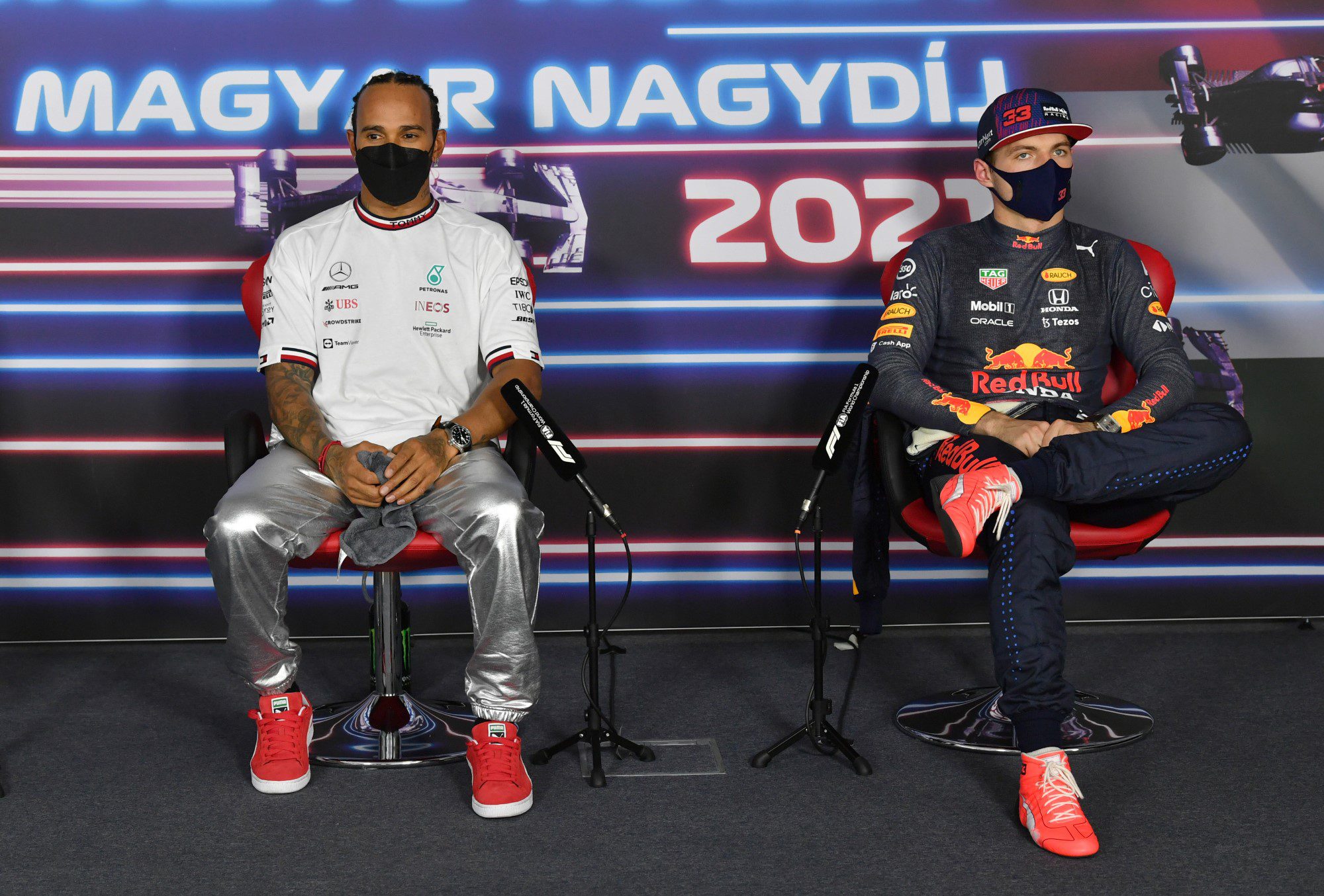 Lewis Hamilton e Max Verstappen - GP da Hungria F1 2021