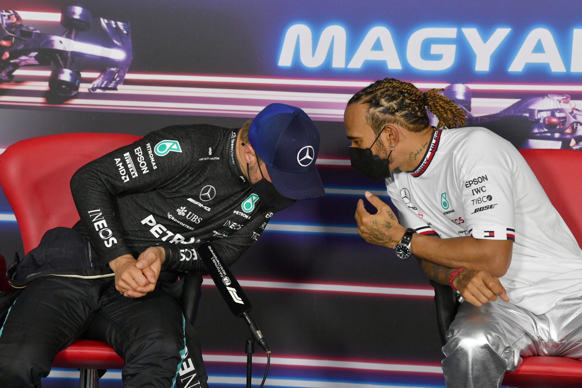 Valtteri Bottas e Lewis Hamilton - GP da Hungria F1 2021