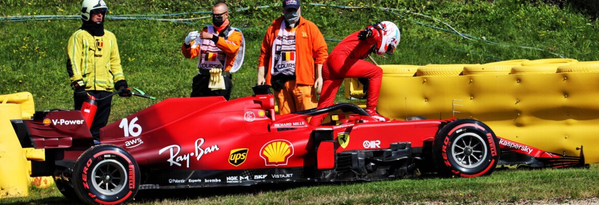 Ferrari F1 trocou chassi do carro de Leclerc após acidente na sexta-feira Ferrari F1 trocou chassi do carro de Leclerc após acidente na sexta-feira