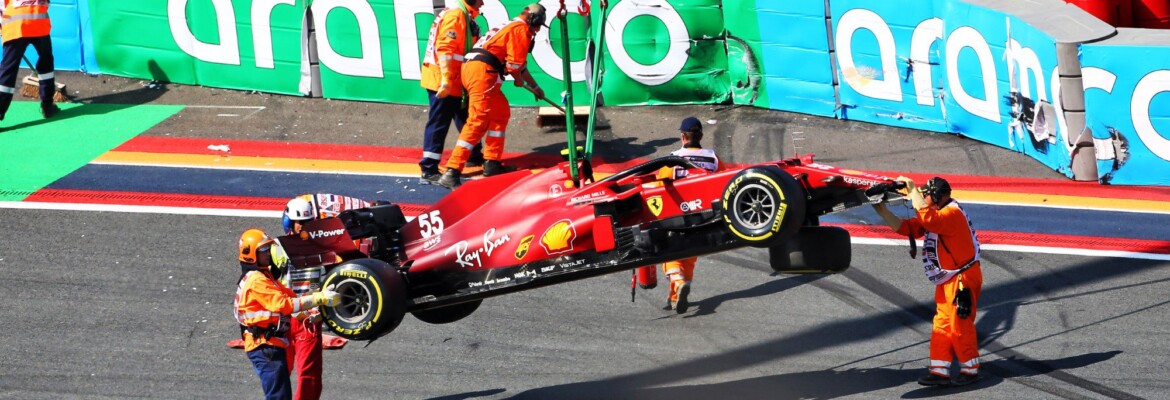 FIA investiga possível problema em cinto de segurança da Ferrari de Sainz após acidente em Monza