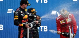 Lewis Hamilton, Max Verstappen e Carlos Sainz, Pódio, GP da Rússia, Sochi, F1 2021