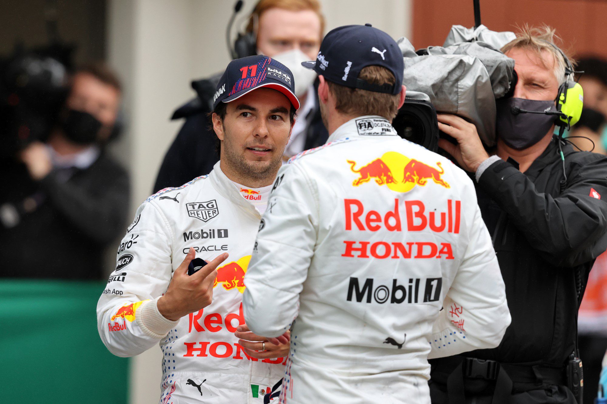 Sergio Perez e Max Verstappen, Pódio, GP da Turquia, F1 2021