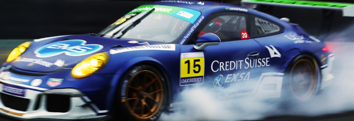 Porsche GT3 Cup: Leo Sanchez abre evento preliminar da F1 liderando em sua classe e em quarto no geral