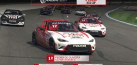 F1BC MX5 Cup: Pedro de Oliveira e Caio Sofiato vencem provas em Charlotte Road e embolam campeonato