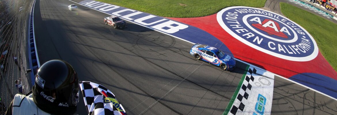 Kyle Larson brilha no final e vence em Fontana na Nascar
