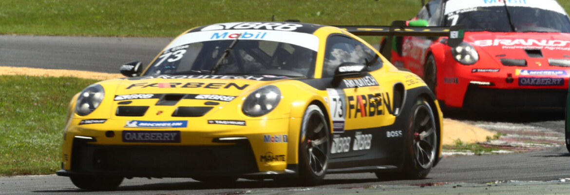 A 2 voltas do fim, piloto Farben Enzo Elias abandona com pneu furado enquanto lutava pela liderança na Porsche Cup