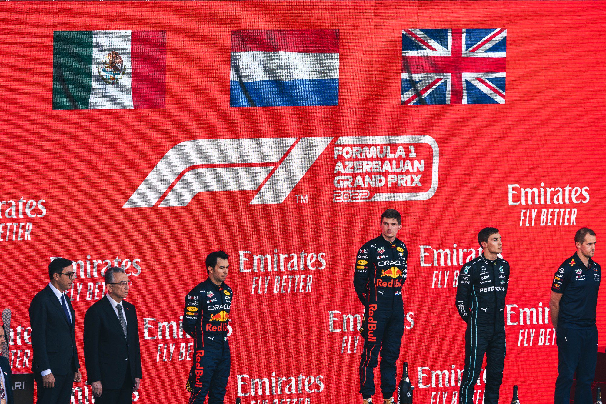 Galeria: confira as imagens da vitória de Verstappen no GP do Azerbaijão de F1 F1 2022, GP do Azerbaijão, Pódio