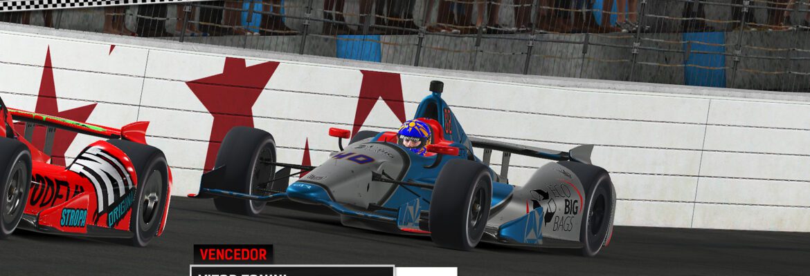 F1BC Indy Legacy: Vitor Tonini vence corrida eletrizante no oval de Charlotte, em dobradinha da EG Racing