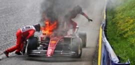 Galeria: imagens do incêndio no Ferrari F1 de Sainz na Áustria