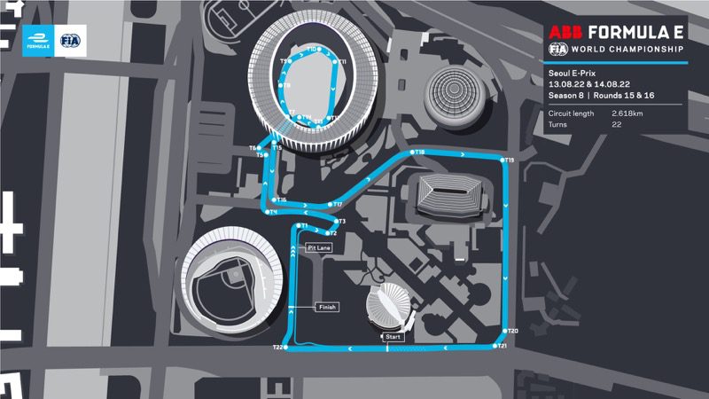 Fórmula E divulga desenho do traçado para primeiro ePrix de Seul Fórmula E divulga desenho do traçado para primeiro ePrix de Seul