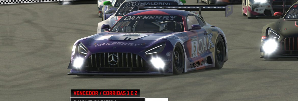 F1BC GT3 iRacing: Caique Oliveira (Oak) vence duas vezes em Hungaroring e assume a ponta da tabela