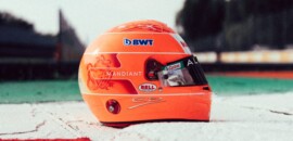 F1: Foto – Ocon apresenta capacete especial inspirado em Schumacher para GP da Itália
