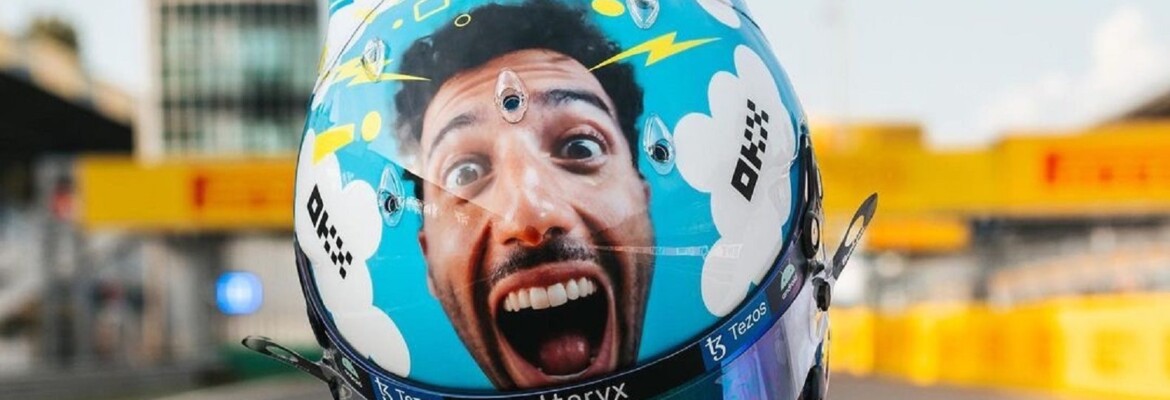 F1: Foto – Ricciardo faz capacete em homenagem a Rossi para GP da Itália F1: Foto – Ricciardo faz capacete em homenagem a Rossi para GP da Itália