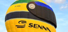 Balão no formato do capacete de Ayrton Senna homenageia tricampeão