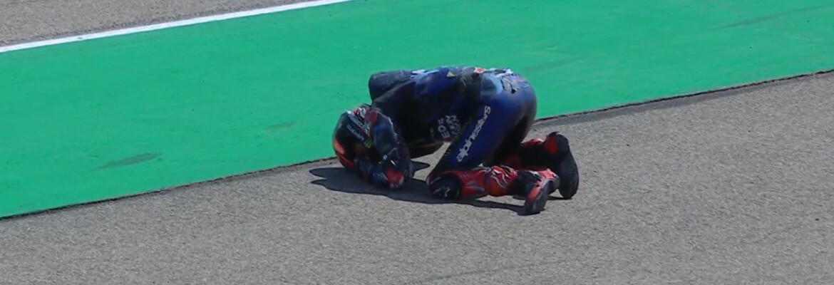 Quartararo lamenta batida com Márquez, e revela queda retornado ao box em scooter