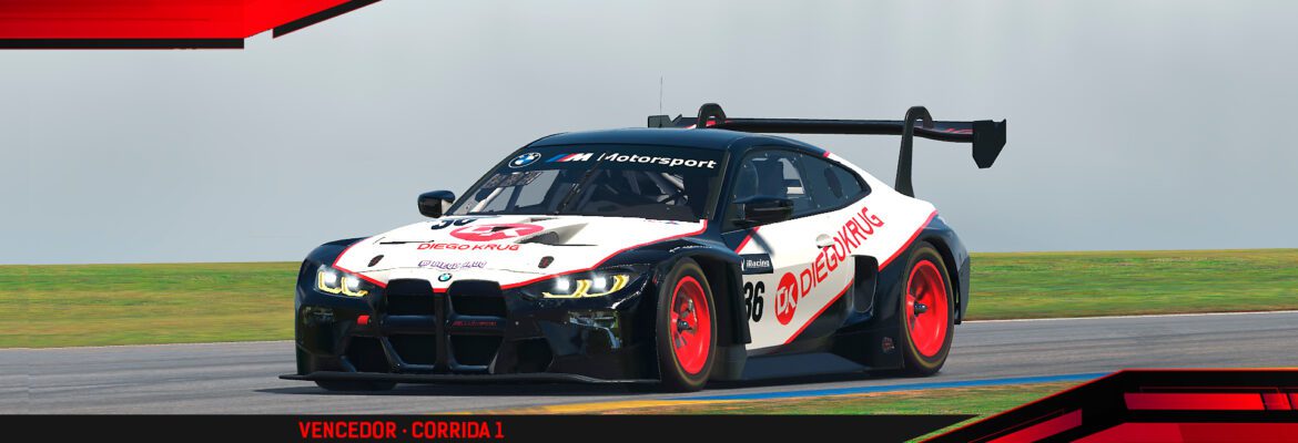 F1BC GT3 iRacing: Diego Krug e Rafael Garcia vencem corridas na abertura em Road Atlanta