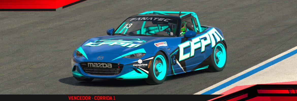 F1BC MX5 Cup: Victor Tieri e Vinicius Ferretti vencem corridas movimentadas em Charlotte