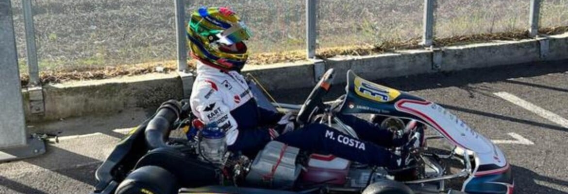 Miguel Costa impressiona em primeiro teste na Europa com kart da classe OK