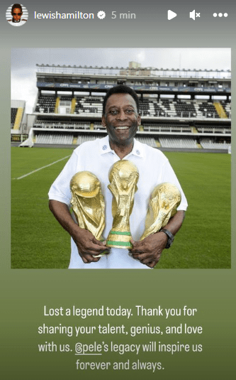 Personalidades do esporte a motor prestam homenagens a Pelé