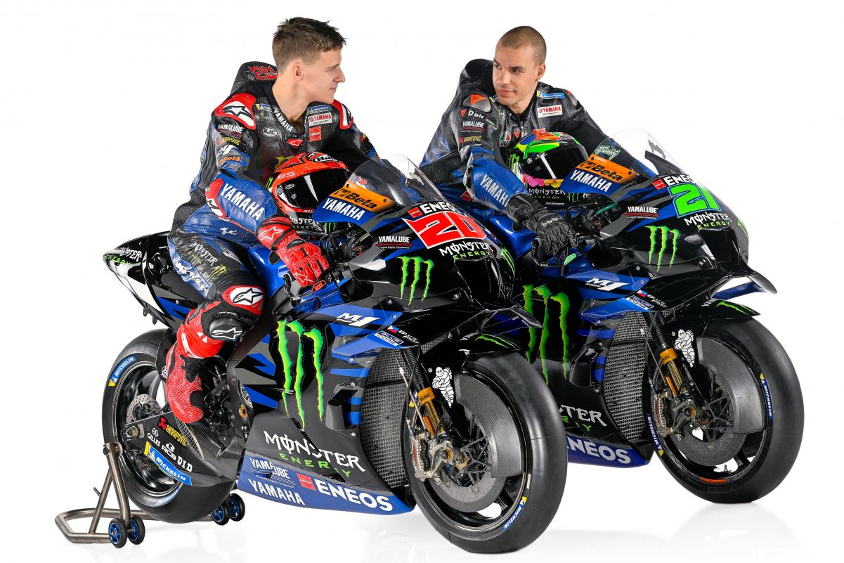 Yamaha exibe pintura para a MotoGP em 2023 com ligeiras mudanças no visual Apresentação Yamaha 2023 - Fabio Quartararo, Franco Morbidelli