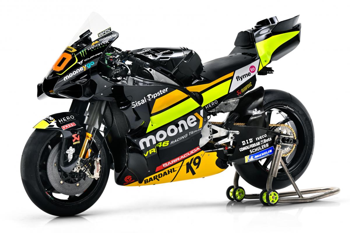 Com Ducati, VR46 exibe cores para temporada de 2023 da MotoGP Luca Marini, Marco Bezzecchi (Ducati) Lançamento VR46 Ducati - MotoGP 2023