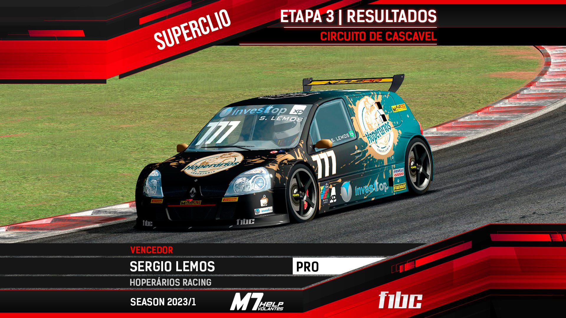 F1BC Superclio: En Cascavel, Sergio Lemos (Hoperários) gana una carrera llena de disputas