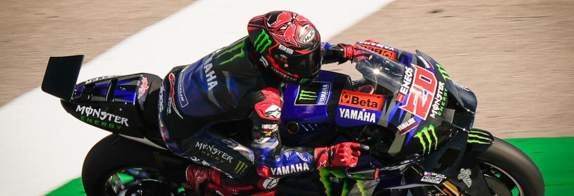 Quartararo fica feliz com “passo” em teste e espera que asa bizarra não seja usada