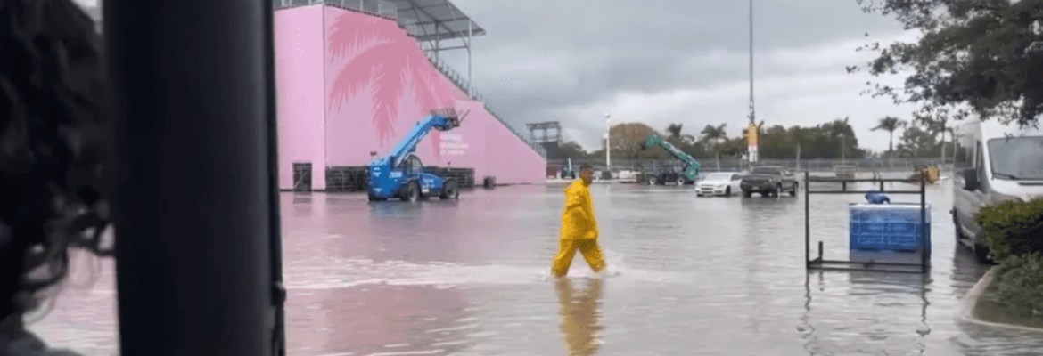 F1: Com três semanas para a corrida, pista em Miami sofre com alagamento