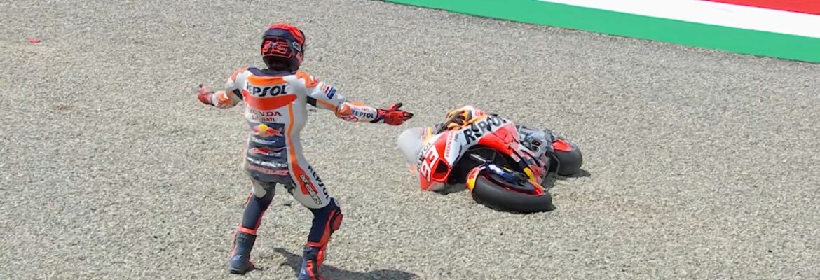 Após novo acidente, Márquez reclama de Honda: “forçamos mais que outros”