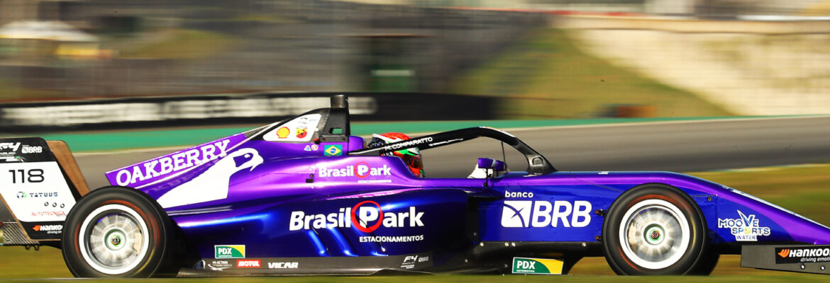 Matheus Comparatto coloca OAKBERRY Bassani F4 no top3 do primeiro dia de atividades da Fórmula 4 Brasil, em Interlagos