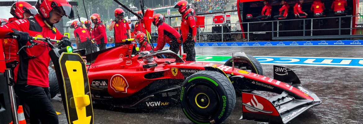 F1: Sainz é mais rápido em chuvoso treino livre único do GP da Bélgica