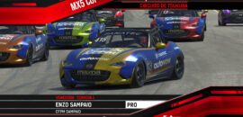 F1BC MX5 Cup: Enzo e Jamison Sampaio vencem corridas movimentadas em Tsukuba