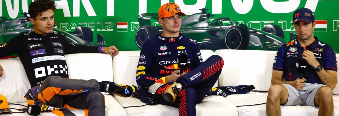 F1: Verstappen, Norris e Perez distribuem notas uns aos outros na coletiva após GP da Hungria