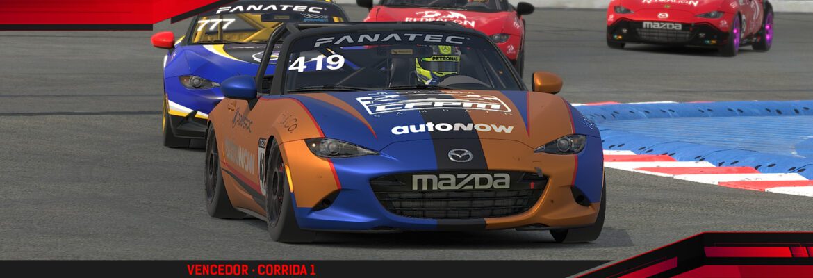 F1BC MX5 Cup: Jamison Sampaio e Felipe Simões vencem corridas em Charlotte